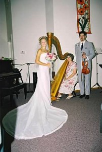 Judy Phillips performing at a wedding